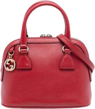 Gucci Pre-owned Satchel - Dames - Vintage Handtas - Rood - ONE Size - Leer - Vintage