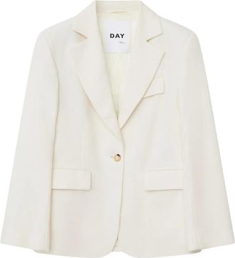 Day Birger Et Mikkelsen Boxy Blazer met schoudervullingen - Dames - Blazers - Beige - M - Jassen