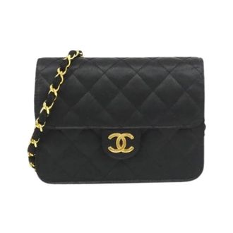 Chanel Pre-owned Satin Shoulder Bag - Dames - Pre-owned - Zwart - Maat: ONE Size Satijn
