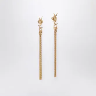 Saint Laurent Orecchini pendenti Cassandre dorati
