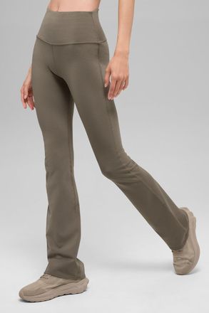 Alo | Airbrush High-Waist Bootcut Legging in Light Cocoa Brown, Size: Large