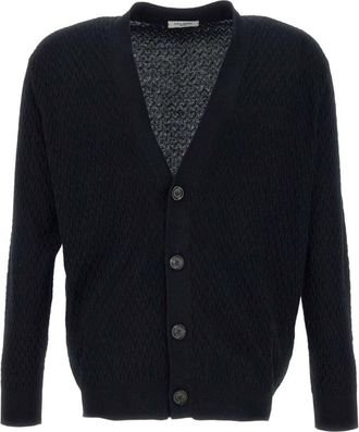 Paolo Pecora Cardigan - Heren - Vesten - Zwart - 2XL - Truien & Vesten