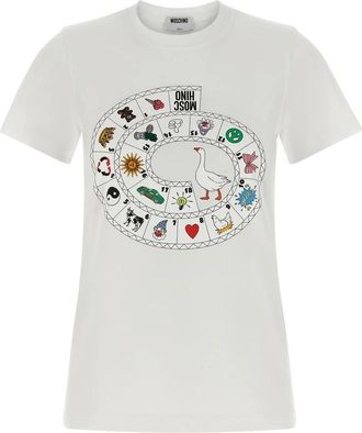 Moschino Gioco DellOca T-shirt - Dames - T-shirts - Wit - S - Katoen - Tops