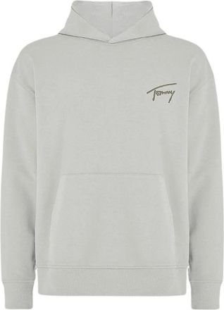Tommy Jeans Signature Logo Relaxed Hoodie - Heren - Hoodies - Groen - M - Katoen - Hoodies & sweatvesten