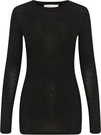 Karen by Simonsen Meteoriet Lange Mouw Ronde Hals Top - Dames - Longsleeves - Zwart - XL - Wol - Tops