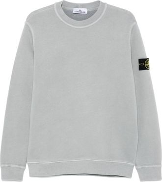 Stone Island Klassieke Katoenen Fleece Crewneck Sweatshirt - Heren - Sweatshirts - Grijs - XL - Katoen - Hoodies & sweatvesten