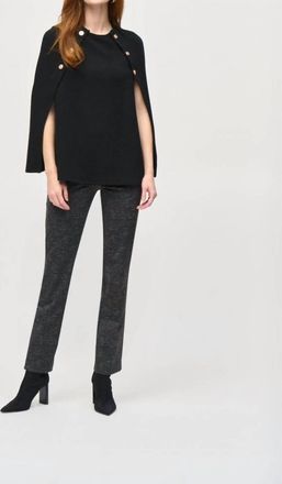 Joseph Ribkoff Jacquard Knit Poncho Cover-Up In Black