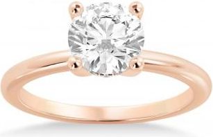 Allurez Lab Grown Diamond Hidden Halo Solitaire Engagement Ring 14k Rose Gold (0.06ct)