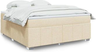 vidaXL Vidaxl - Cama Box Spring Con Colch&oacute;n Tela Color Crema 180x200 Cm