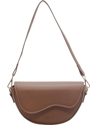 Generic Fashion Crossbody Sling Bag Leather Shoulder Bag Women Saddle Armpit Bag Versatile Vintage Handbags Fall Winter Purse (Khaki)