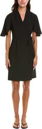 Ming Wang Butterfly Sleeve Crepe De Chine Wrap Dress