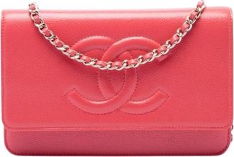 Chanel Pre-owned Wallet on Chain - Dames - Vintage Mini Tas - Roze - ONE Size - Leer - Vintage