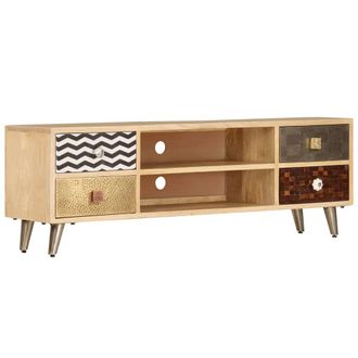vidaXL Vidaxl - Mueble De Tv De Madera Maciza De Mango 120x30x40 Cm