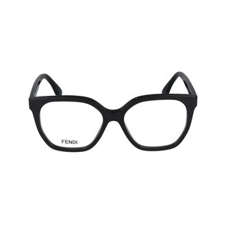 Fendi Glasses, unisex, Black, Size: 54 MM Lettering Optical Frame