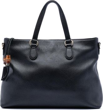 Gucci Pre-owned Gucci Leather Bamboo Tassel Satchel OZUR1P7JBRJQ57TT