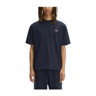 Fred Perry T-Shirts, male, Blue, Size: XL Crew Neck T-Shirt