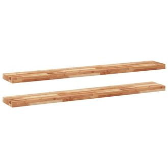 Berkfield Home Floating Shelves 2 pcs 160x20x4 cm Oil Finished Solid Wood Acacia in Brown | Size: 160 x 20 x 4 cm