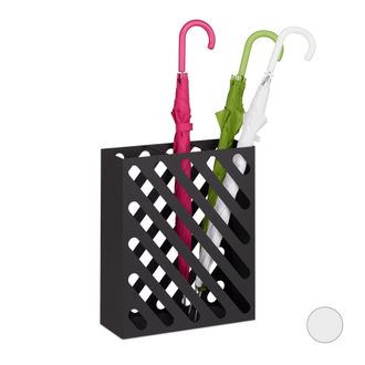 Relaxdays Parag&uuml;ero Rectangular Xl, Soporte Paraguas Moderno, Acero, 48 X 40 X 15cm, Negro - Relaxdays