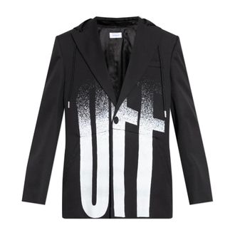 Off-white Jassen, Heren, Zwart, XL, Wol, Jas met capuchon