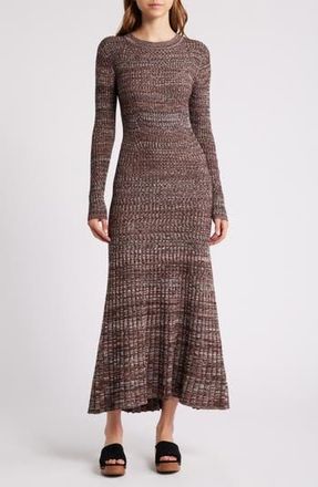 Sessun Tammi Long Sleee Rib Maxi Dress in Coffea Milk at Nordstrom Rack, Size Small