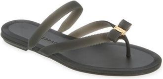 Ferragamo Vara Bow Jelly Sandal in Nero Nero Giove at Nordstrom, Size 11