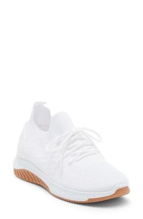 Elie Tahari Knit Lace-Up Sneaker in White/Gum at Nordstrom Rack, Size 8.5