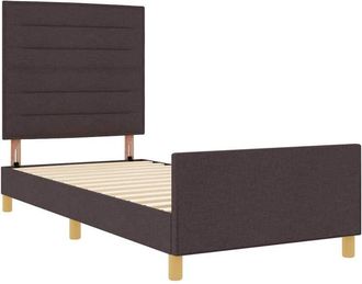 vidaXL Estructura De Cama Con Cabecera Marr&oacute;n Oscuro 80 X 200 Cm Tela Vidaxl