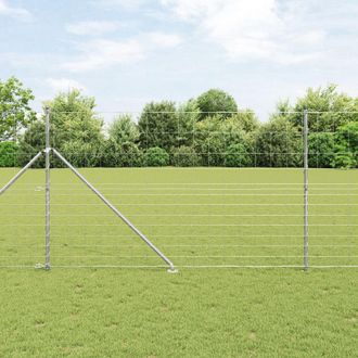 Berkfield Home Field Fence 1.5x25 m Galvanised Steel in Silver