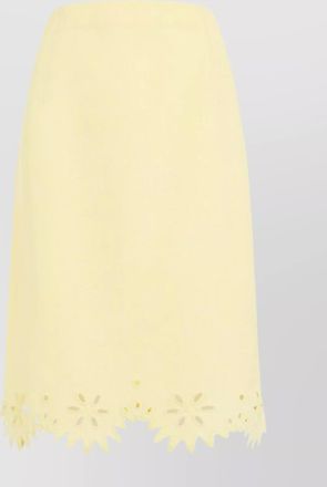 Bottega Veneta silk grainy embroidered midi pencil skirt