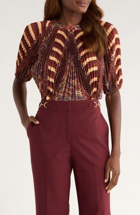 Ulla Johnson Dafne Pleated Top in Topaz at Nordstrom, Size 12