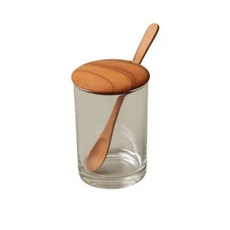 Be Home Glass Cellar with Teak Lid & Spoon in Brown at Nordstrom
