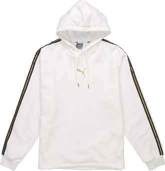 Puma Bronzing Printing Fleece Lined Stay Warm hooded Knit White 587139-02