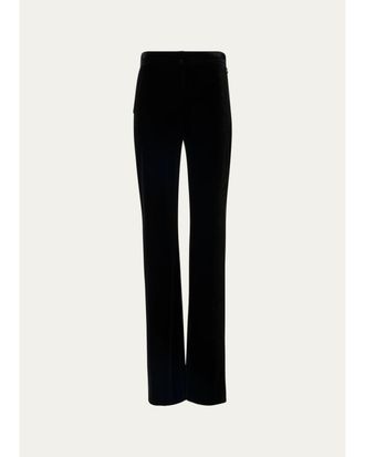 Akris Carl Velvet Jersey Straight-Leg Pants