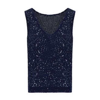 Max Mara Milord Top - female - Weekend Max Mara - V-neck Knitwear - Blue - L - Knitwear