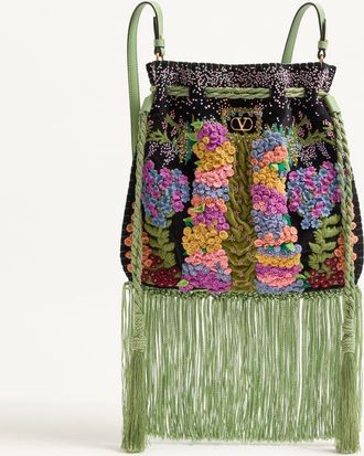 Valentino Garavani Valentino Garavani Nellc&ocirc;te Alice Embroidered Bag With Fringes Wo