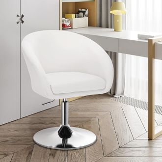 Woltu Woltu Poltroncina Cucina Sgabello Bar Poltrona Girevole Imbottito Moderno Bianco