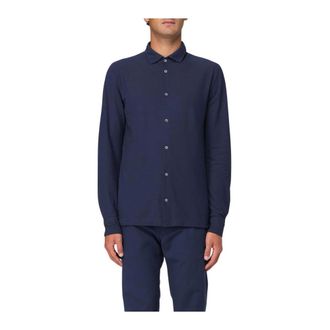 Zanone Casual Shirts, male, Blue, 3XL, Long Sleeve Knit Shirt