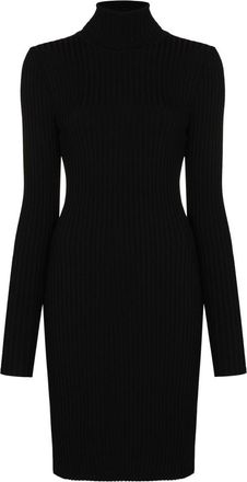 Wolford Black Wool Ribbed Short Dress