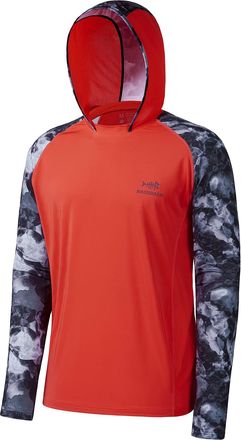 Bassdash Mens UPF 50 Performance Fishing Shirt Cooling Hoodie Camo Long Sleeve