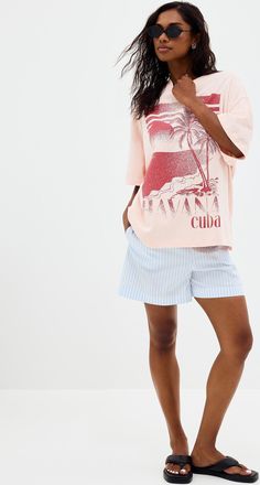 HUGO BOSS Womens Striped lightweight poplin short