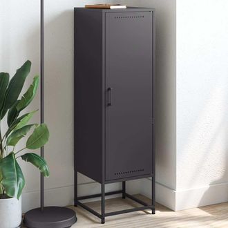 Berkfield Home Highboard Black 36x39x123 cm Steel | Size: 36 x 39 x 123 cm