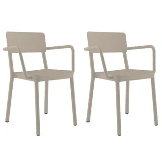 Resol Sillas con brazos lisboa pl&aacute;stico beige (pack de 2)