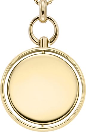 Fossil Womens Heritage Legacy Charm Gold-Tone Stainless Steel Pendant Necklace