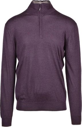 Cruciani High Neck Zip Pullover - Red