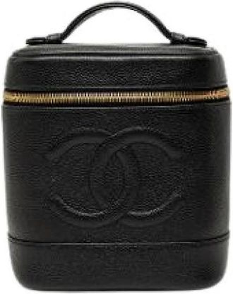 Chanel Pre-owned Vanity Bag - Dames - Vintage Handtas - Zwart - ONE Size - Leer - Vintage