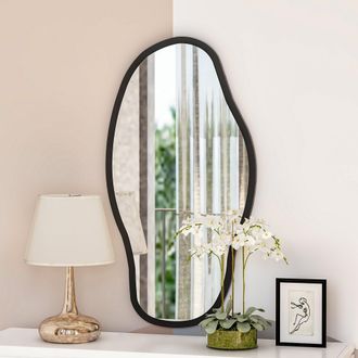 Dmora Espejo Canepina, Forma Ovalada, Tipo De Pared, Estructura Transparente, 45x85h Cm Negro