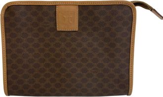 Celine Macadam Beige Leather Clutch Bag (Pre-Owned)