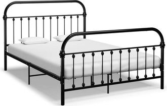 vidaXL Vidaxl - Bed Frame without Mattress with Headboard Black 140x200 cm Metal