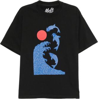 Melt graphic-print T-shirt - men - Cotton - XXXL - Black