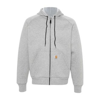 Carhartt Work in Progress Car-Lux Hooded Jacket - Heren - Vesten met rits - Grijs - S - Katoen - Hoodies & sweatvesten